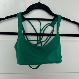 NWOT Lululemon Free to Be Wold Women's Green Strappy Bralette - Size 4